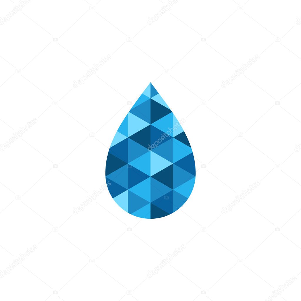 Modern Water Droplet Icon Logo Template for green technology business gas oil company with modern high end look