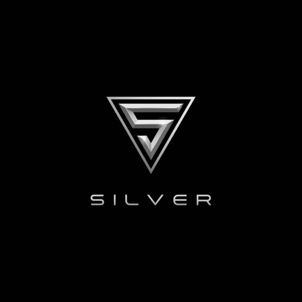 Modern Letter Silver Logo Technology Business All Company Modern High — Stock Vector