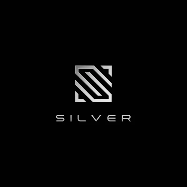 Modern Letter Silver Logo Technology Business All Company Modern High — Stock Vector