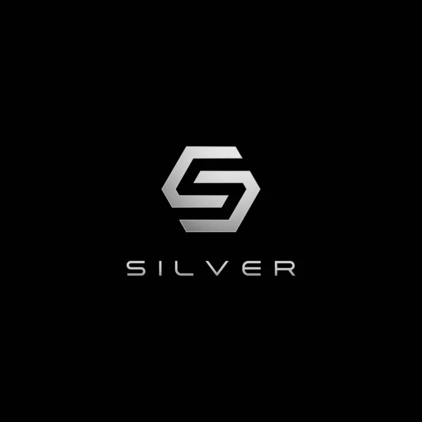 Modern Letter Silver Logo Technical Business All Company Modern High — стоковый вектор