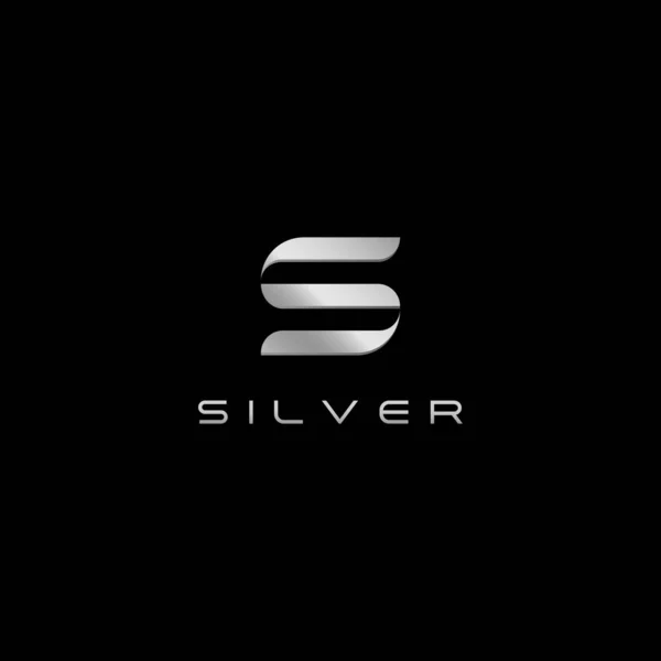 Μοντέρνο Γράμμα Silver Λογότυπο Για Την Τεχνολογία Επιχειρήσεων Όλη Την — Διανυσματικό Αρχείο