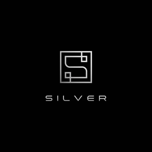 Modern Letter Silver Logo Technology Business All Company Modern High — Stock Vector