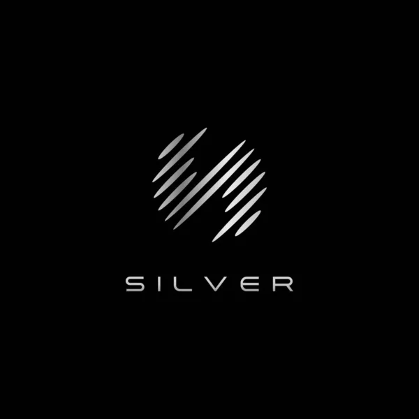 Modern Letter Silver Logo Pour Les Entreprises Technologiques Toutes Les — Image vectorielle