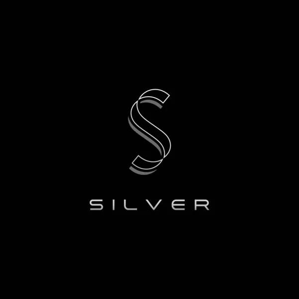 Μοντέρνο Γράμμα Silver Λογότυπο Για Την Τεχνολογία Επιχειρήσεων Όλη Την — Διανυσματικό Αρχείο