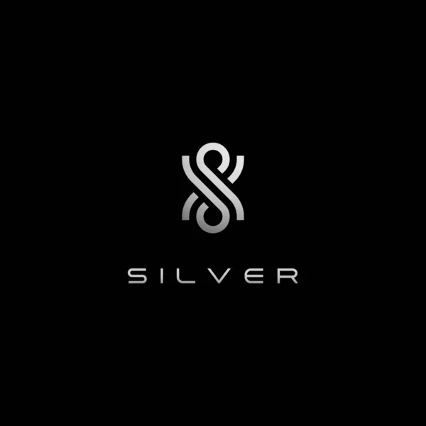 Modern Letter Silver Logo Pour Les Entreprises Technologiques Toutes Les — Image vectorielle