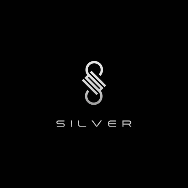 Modern Letter Silver Logo Technology Business All Company Modern High — Stock Vector