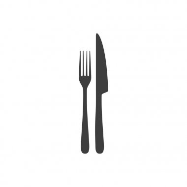 Modern yüksek uç görünüm ile mutfak iş tüm şirket için çatal simge vektör logosu