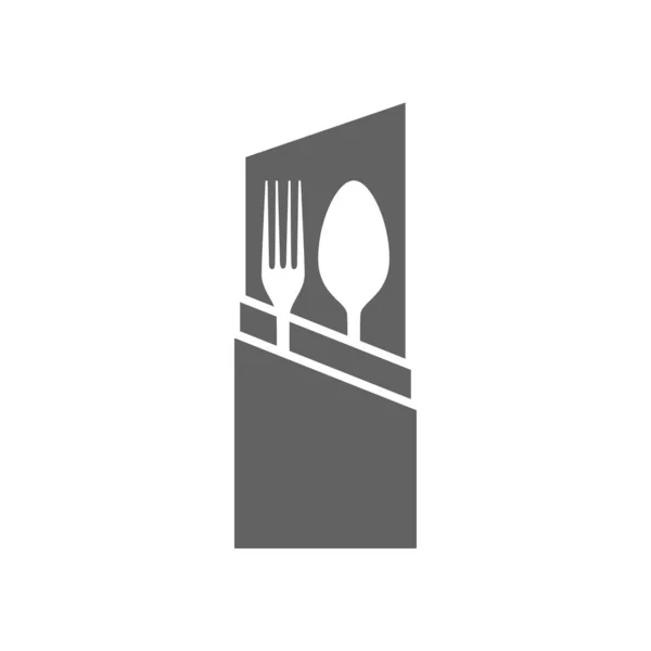 Sztućce Ikona Wektor Logo Dla Branży Kulinarnej Wszystkie Firmy Nowoczesnym — Wektor stockowy