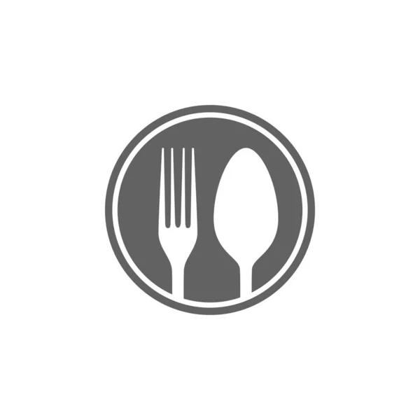 Příbory Ikona Vektor Logo Pro Kulinářské Podnikání Celá Společnost Moderním — Stockový vektor