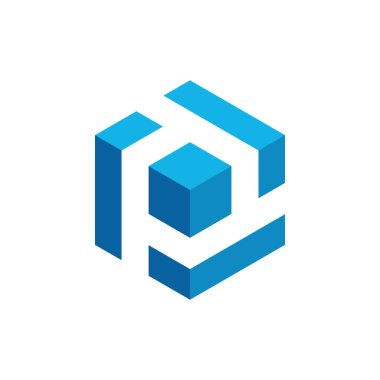 Modern yüksek son görünüm ile teknoloji finans iş sağlığı şirketi için Hexagon Box Element Şablon Simgesi