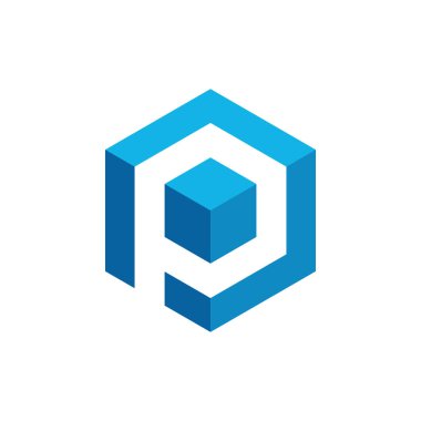 Modern yüksek son görünüm ile teknoloji finans iş sağlığı şirketi için Hexagon Box Element Şablon Simgesi