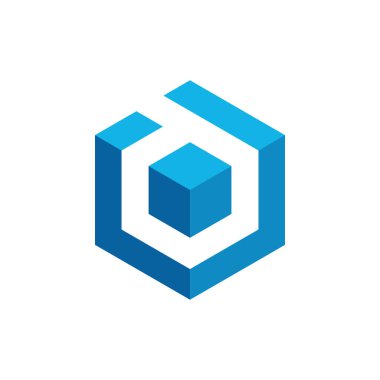 Modern yüksek son görünüm ile teknoloji finans iş sağlığı şirketi için Hexagon Box Element Şablon Simgesi