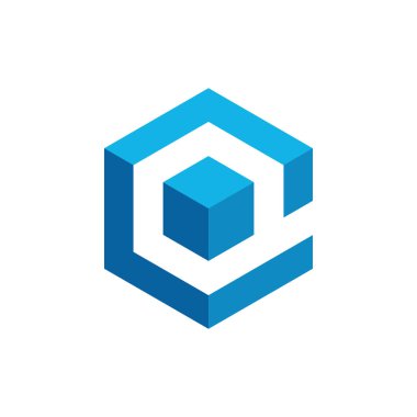 Modern yüksek son görünüm ile teknoloji finans iş sağlığı şirketi için Hexagon Box Element Şablon Simgesi