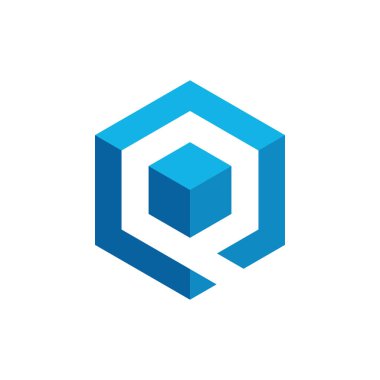 Modern yüksek son görünüm ile teknoloji finans iş sağlığı şirketi için Hexagon Box Element Şablon Simgesi