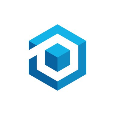 Modern yüksek son görünüm ile teknoloji finans iş sağlığı şirketi için Hexagon Box Element Şablon Simgesi