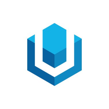 Modern yüksek son görünüm ile teknoloji finans iş sağlığı şirketi için Hexagon Box Element Şablon Simgesi