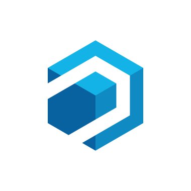 Modern yüksek son görünüm ile teknoloji finans iş sağlığı şirketi için Hexagon Box Element Şablon Simgesi