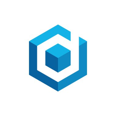 Modern yüksek son görünüm ile teknoloji finans iş sağlığı şirketi için Hexagon Box Element Şablon Simgesi