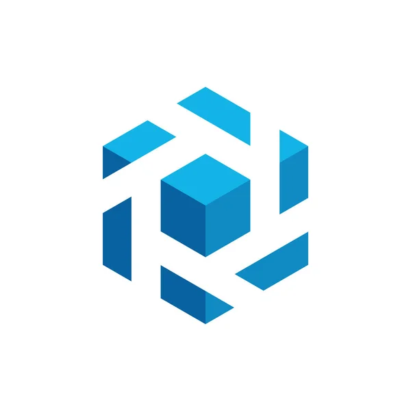 Hexagon Box Element Template Icono Para Las Finanzas Tecnológicas Empresa — Vector de stock