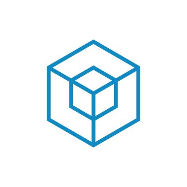 Modern yüksek son görünüm ile teknoloji finans iş sağlığı şirketi için Hexagon Box Element Şablon Simgesi