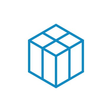 Modern yüksek son görünüm ile teknoloji finans iş sağlığı şirketi için Hexagon Box Element Şablon Simgesi