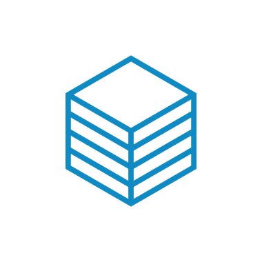 Modern yüksek son görünüm ile teknoloji finans iş sağlığı şirketi için Hexagon Box Element Şablon Simgesi
