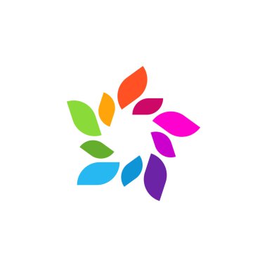 Renkli Modern Soyut Yaprak Shape Trendy Doğa Element Logosu yüksek son görünüm ile tüm iş şirketi için