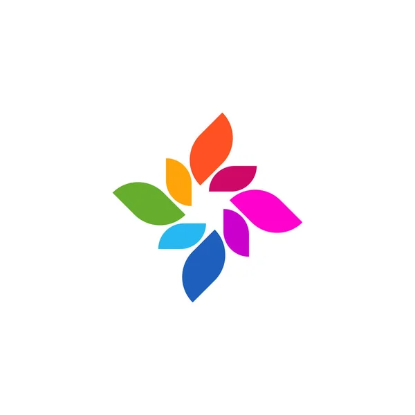 Logotipo Moderno Colorido Del Elemento Naturaleza Moda Forma Abstracta Hoja — Vector de stock