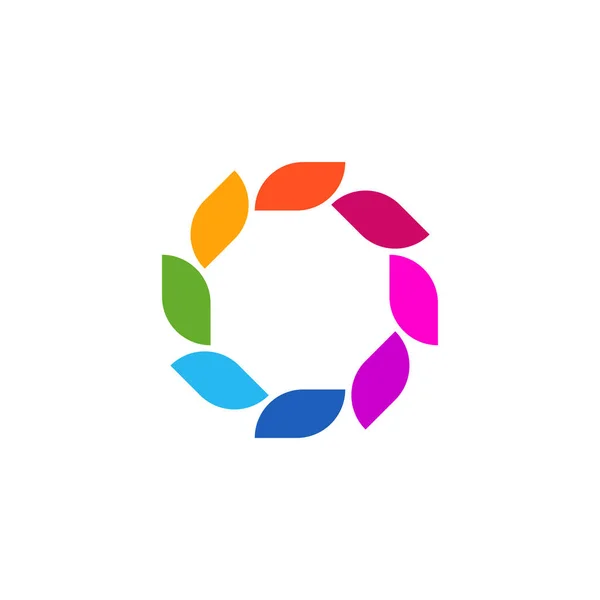 Logotipo Moderno Colorido Del Elemento Naturaleza Moda Forma Abstracta Hoja — Vector de stock