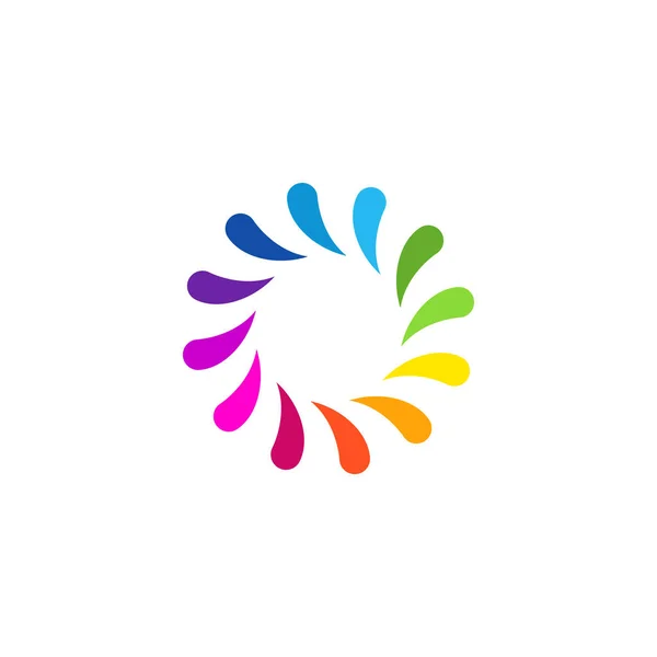 Forma Redonda Del Logotipo Circular Abstracto Colorido Del Remolino Para — Vector de stock
