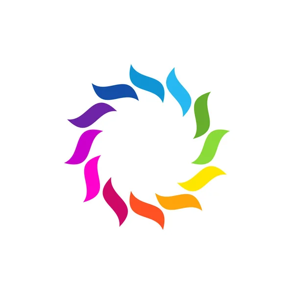 Forma Redonda Del Logotipo Circular Abstracto Colorido Del Remolino Para — Vector de stock
