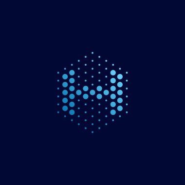 Modern yüksek son görünüm ile teknoloji iş sağlığı şirketi için Modern Soyut Nokta Halftone Icon Logo