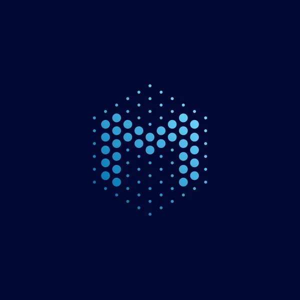 Moderne Abstrakte Punkte Halbton Symbol Logo Für Technologie Business Health — Stockvektor