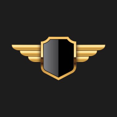 Boş Rozet Shield Crest Etiket Zırh Lüks Altın Tasarım Elemanı Şablon logo arka plan Kart Davetiyeleri Dekorasyon Elemanı için