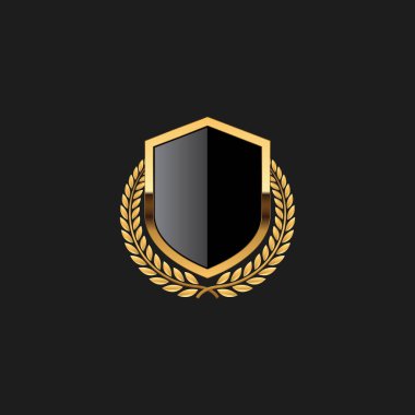 Boş Rozet Shield Crest Etiket Zırh Lüks Altın Tasarım Elemanı Şablon logo arka plan Kart Davetiyeleri Dekorasyon Elemanı için