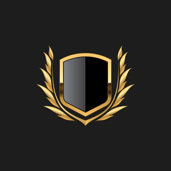 Blank Badge Shield Crest Label Armor Luxury Gold Design Element — Image vectorielle