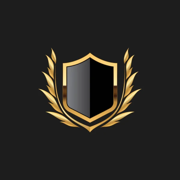 Boş Rozet Shield Crest Etiket Zırh Lüks Altın Tasarım Elemanı Şablon logo arka plan Kart Davetiyeleri Dekorasyon Elemanı için