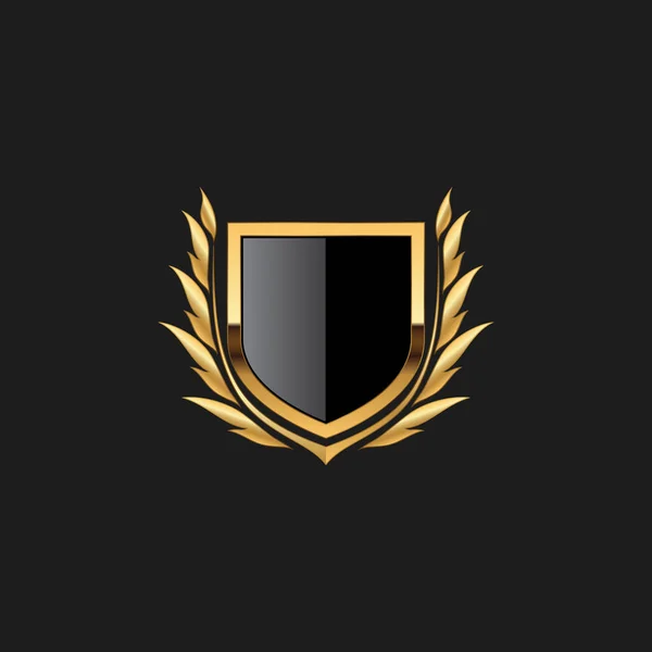 Blank Badge Shield Crest Label Armor Luxury Gold Design Element — Image vectorielle