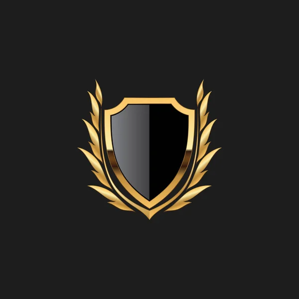 Blank Badge Shield Crest Label Armor Luxury Gold Design Element — Image vectorielle