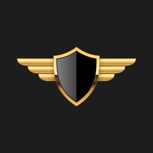 Lege Badge Shield Crest Label Armor Luxe Gouden Design Element — Stockvector