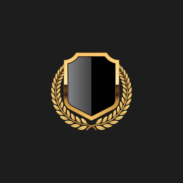 Blank Значок Щит Герб Этикетка Броня Luxury Gold Design Element — стоковый вектор