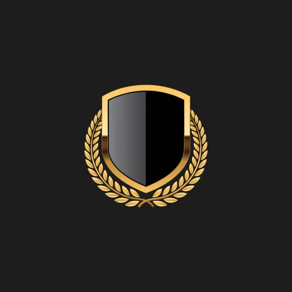 Lege Badge Shield Crest Label Armor Luxe Gouden Design Element — Stockvector