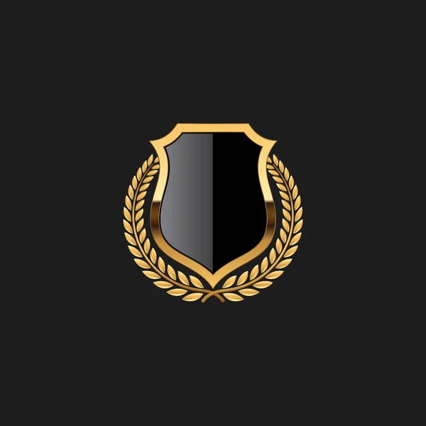 Blank Badge Shield Crest Label Armor Luxury Gold Design Element — Image vectorielle