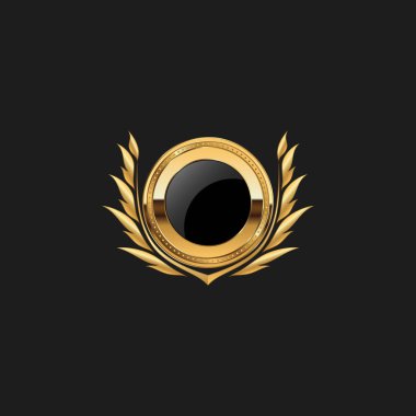 Boş Rozet Shield Crest Etiket Zırh Lüks Altın Tasarım Elemanı Şablon logo arka plan Kart Davetiyeleri Dekorasyon Elemanı için