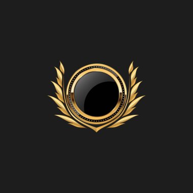 Boş Rozet Shield Crest Etiket Zırh Lüks Altın Tasarım Elemanı Şablon logo arka plan Kart Davetiyeleri Dekorasyon Elemanı için