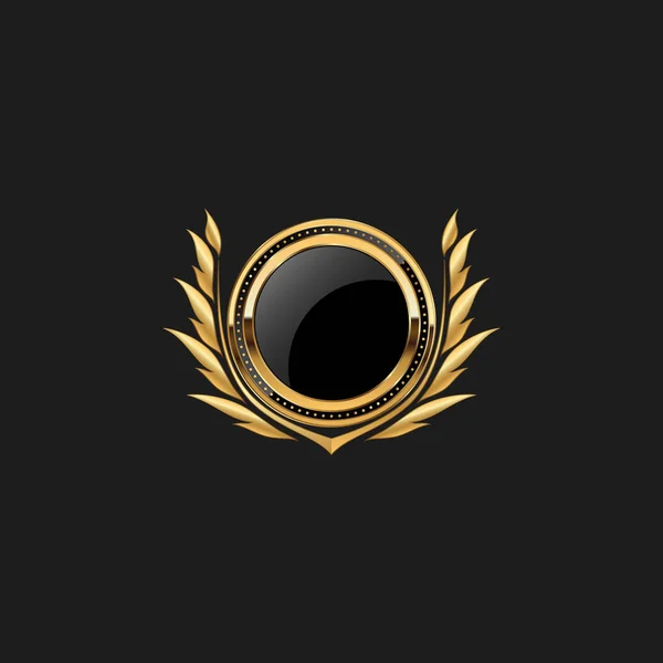 Blank Значок Щит Герб Этикетка Броня Luxury Gold Design Element — стоковый вектор