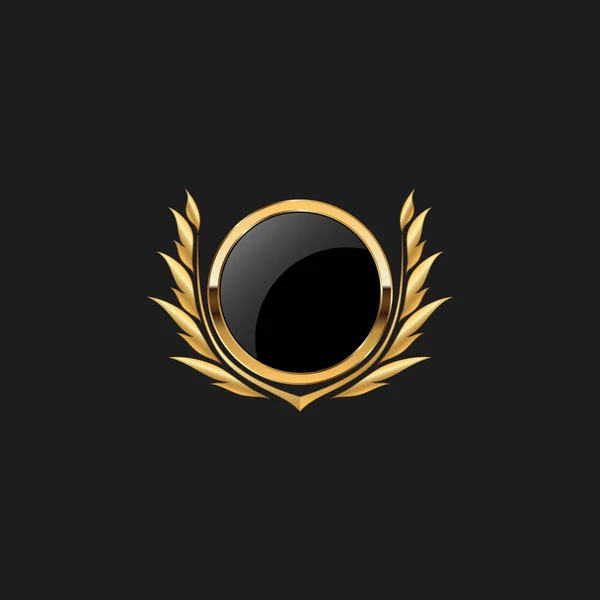 Порожній Значок Щит Crest Етикетка Броня Розкішний Золотий Дизайн Елемент — стоковий вектор