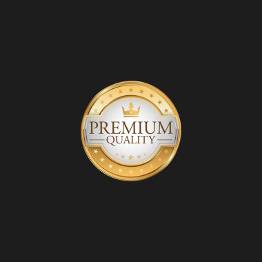 Circle Premium Quality Badge Label Lüks Altın Tasarım Öğesi Şablonu