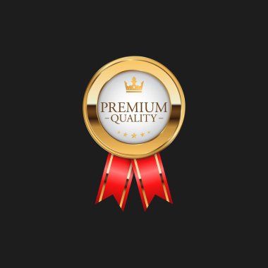 Circle Premium Quality Badge Label Lüks Altın Tasarım Öğesi Şablonu