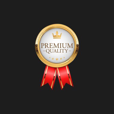 Circle Premium Quality Badge Label Lüks Altın Tasarım Öğesi Şablonu